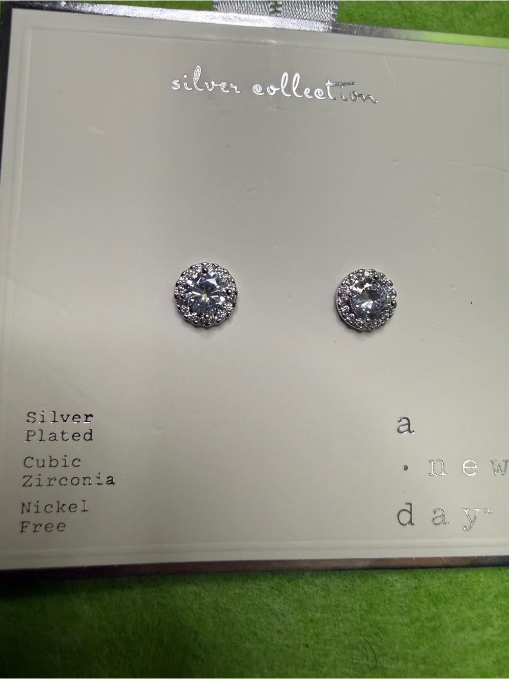 Target Silver Cubic Zirconia Halo Stud Earrings